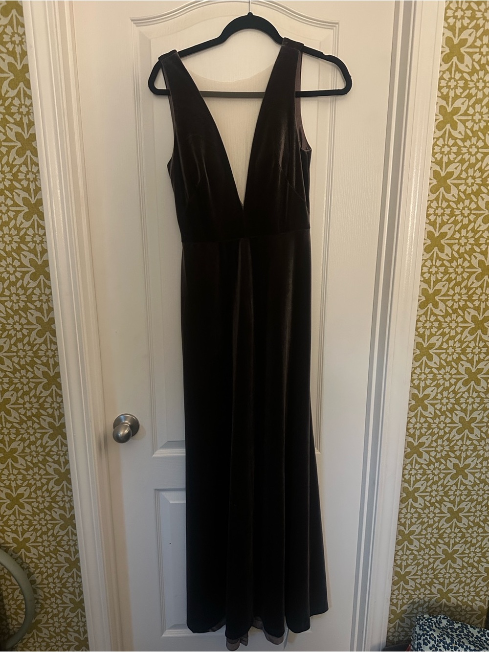 Jenny Yoo Collection Deep V Neck Maxi Dress